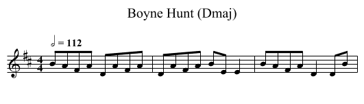 Boyne Hunt (Dmaj) - staff notation