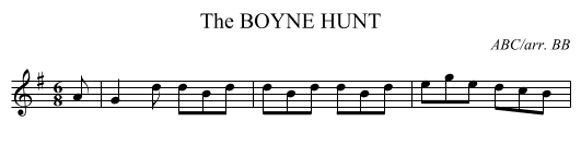 BOYNE HUNT, The - staff notation