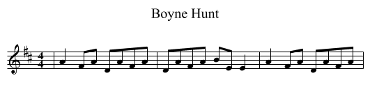 Boyne Hunt - staff notation