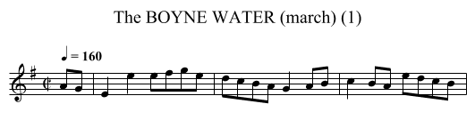 BOYNE WATER (march) (1), The - staff notation