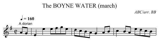 BOYNE WATER (march), The - staff notation
