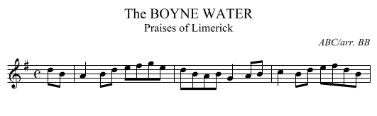 BOYNE WATER, The - staff notation