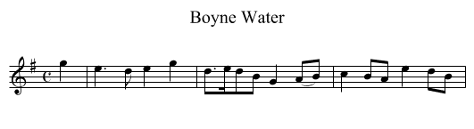 Boyne Water - staff notation