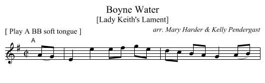 Boyne Water - staff notation