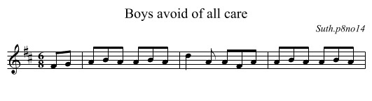 Boys avoid of all care - staff notation