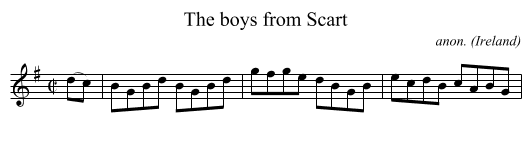 boys from Scart, The  - staff notation