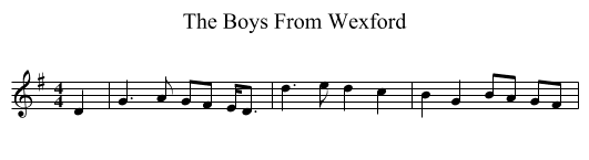 Boys From Wexford, The  - staff notation
