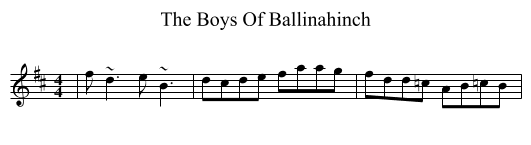 Boys Of Ballinahinch, The  - staff notation