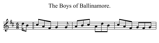 Boys of Ballinamore., The  - staff notation