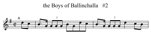 Boys of Ballinchalla   #2, the  - staff notation