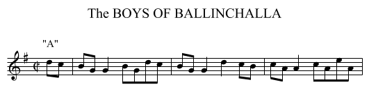 BOYS OF BALLINCHALLA, The - staff notation
