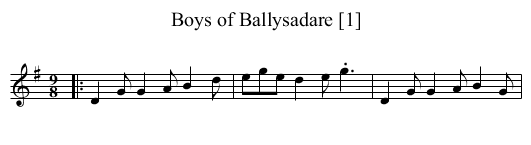 Boys of Ballysadare [1] - staff notation