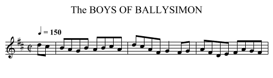 BOYS OF BALLYSIMON, The - staff notation