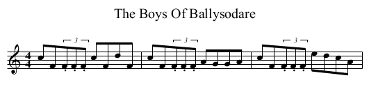 Boys Of Ballysodare, The  - staff notation