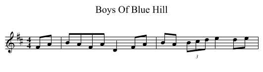 Boys Of Blue Hill - staff notation