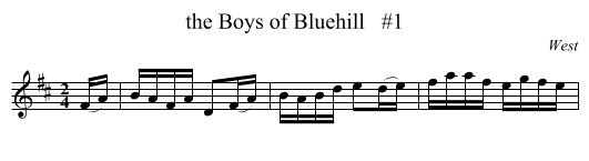 Boys of Bluehill   #1, the  - staff notation