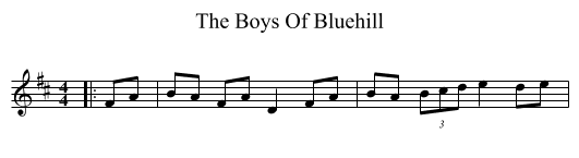 Boys Of Bluehill, The  - staff notation
