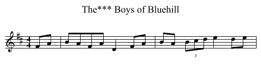 Boys of Bluehill, The*** - staff notation