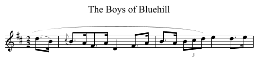 Boys of Bluehill, The  - staff notation