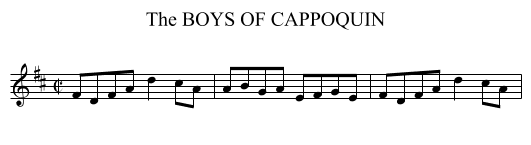 BOYS OF CAPPOQUIN, The - staff notation