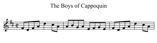 Boys of Cappoquin, The  - staff notation