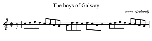 boys of Galway, The  - staff notation