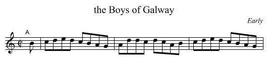Boys of Galway, the  - staff notation