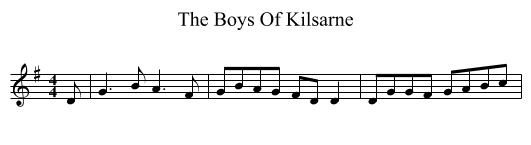 Boys Of Kilsarne, The  - staff notation