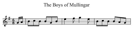 Boys of Mullingar, The - staff notation