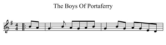 Boys Of Portaferry, The  - staff notation