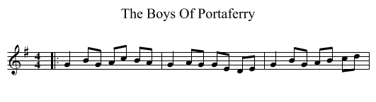 Boys Of Portaferry, The  - staff notation
