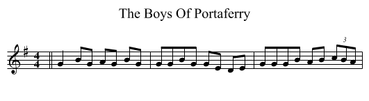 Boys Of Portaferry, The  - staff notation