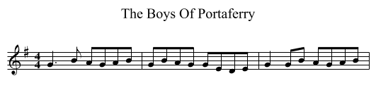 Boys Of Portaferry, The  - staff notation