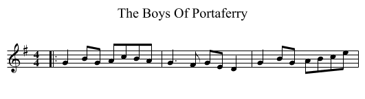 Boys Of Portaferry, The  - staff notation