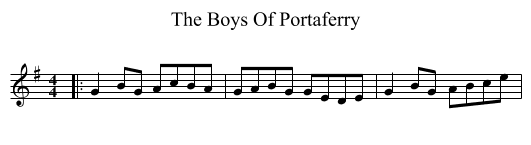 Boys Of Portaferry, The  - staff notation