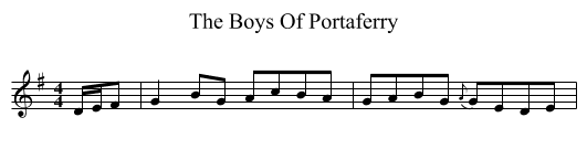 Boys Of Portaferry, The  - staff notation