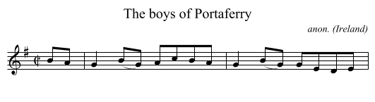 boys of Portaferry, The  - staff notation