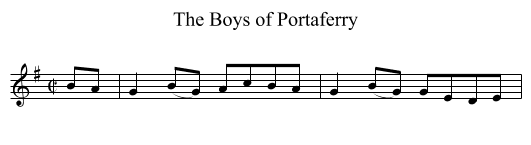 Boys of Portaferry, The  - staff notation