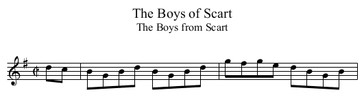Boys of Scart, The - staff notation