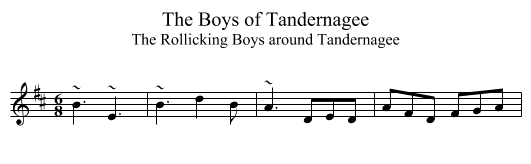 Boys of Tandernagee, The - staff notation