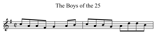 Boys of the 25, The - staff notation