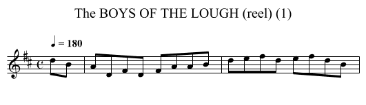 BOYS OF THE LOUGH (reel) (1), The - staff notation
