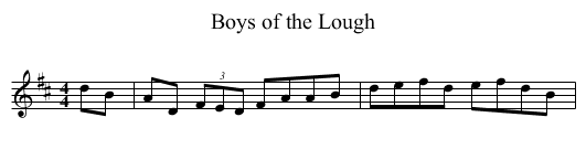 Boys of the Lough - staff notation