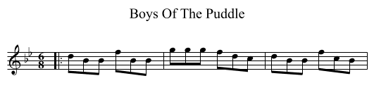 Boys Of The Puddle - staff notation