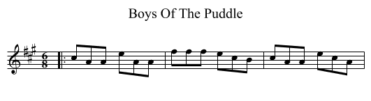 Boys Of The Puddle - staff notation
