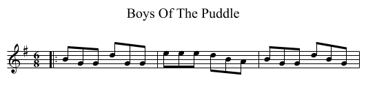 Boys Of The Puddle - staff notation