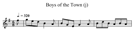 Boys of the Town (j) - staff notation