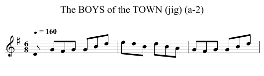 BOYS of the TOWN (jig) (a-2), The - staff notation