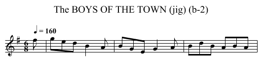 BOYS OF THE TOWN (jig) (b-2), The - staff notation