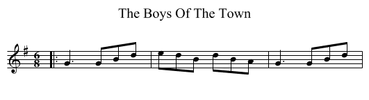 Boys Of The Town, The  - staff notation